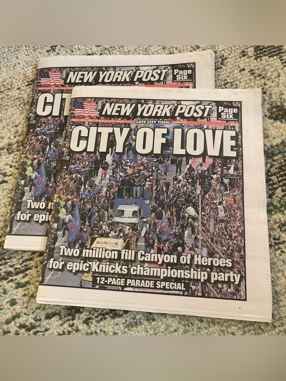 Knicks on the news paper!! Limited copies